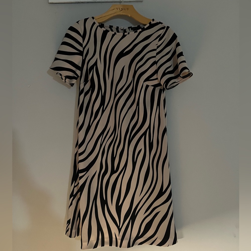 Ann Taylor Zebra Striped shift dress